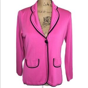 Exclusively Misook Petite Hot Pink Knit Blazer-Size XS-Barbiecore-EUC